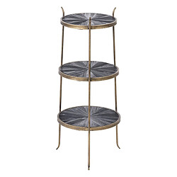 BigBuy Home Étagère 37,5 x 39 x 89,4 cm Noir Doré Métal Bois