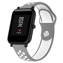 Wewoo Bracelet pour montre connectée Dragonne sport en silicone bicolore Huawei série 1 18 mm gris blanc 