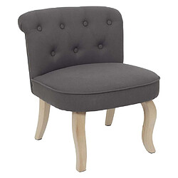 The Home Deco Factory Fauteuil en bois et tissu Eleonore Gris, Taupe.