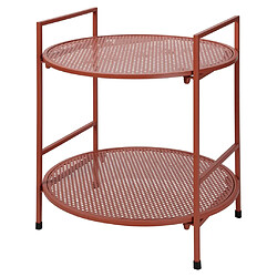 ProGarden Table d'appoint de jardin à 2 niveaux acier mauve rose 