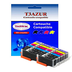 Lot de 12 Cartouches Compatibles pour Canon Pixma TS9150, TS9155 - T3AZUR Lot de 12 Cartouches Compatibles pour Canon Pixma TS9150, TS9155, PGI580XXL, CLI581XL (2Bk/2PBk/2C/2M/2Y/2PB) - T3AZUR