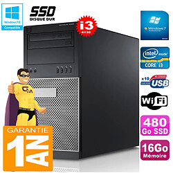 PC Tour DELL 9020 Core I3-4130 Ram 16Go Disque 480 Go SSD Graveur DVD Wifi W7 · Occasion 