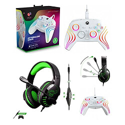 NC Casque Gamer PRO H3 SPIRIT OF GAMER XBOX ONE/S/X/PC + Manette XBOX ONE-S-X-PC Filaire WHITEAFTERGLOW LED RGB Officielle XBOX 