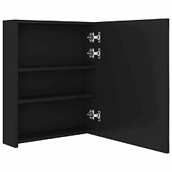 Maison Chic Armoire de salle de bain,Meuble de rangement,Meuble haut à miroir LED noir 50x14x60 cm -GKD733317 pas cher