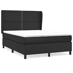 vidaXL Sommier à lattes de lit avec matelas Noir 140x200 cm Similicuir