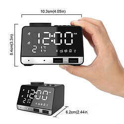 Avis Wewoo K11 Bluetooth réveil haut-parleur Creative Digital Music Clock Display Radio avec double interface USB, support U disque / carte TF / FM / AUX, prise UE (noir)