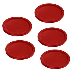 5 pièces air hockey pucks pour les tables de hockey sur l'air de taille normale rouge foncé 50mm