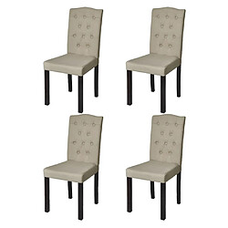 Decoshop26 Lot de 4 chaises de salle à manger cuisine dossier capitonné poil de chameau tissu CDS021911 