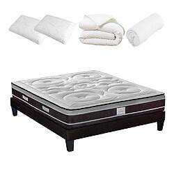 HYPSOM Pack Divin Pack Prêt à dormir DIVIN 140x190 cm | Matelas Ressorts ensachés + Sommier + Accessoires