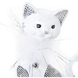 Figurine Décorative Alexandra House Living Blanc Acrylique Plastique Mélamine Chat 12 x 6 x 26 cm