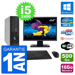 PC Fujitsu E910 DT Ecran 22" Intel i5-2400 RAM 16Go Disque 500Go Windows 10 Wifi - Occasion