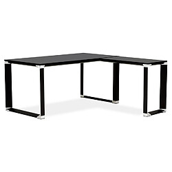 Alterego Bureau de direction en angle design 'XLINE' en bois noir (angle au choix) - 160 cm