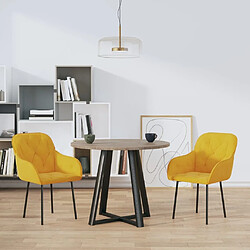 Maison Chic Lot de 2 Chaises à manger | Chaise de salle à manger cuisine Jaune Velours -GKD53723