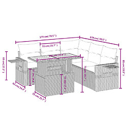 Avis vidaXL Salon de jardin avec coussins 6 pcs beige résine tressée