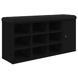 Maison Chic Banc à chaussures | Meuble de rangement à chaussures Meuble d'Entrée noir 102x32x50 cm bois d'ingénierie -MN99245