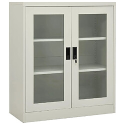 vidaXL Armoire de bureau Gris clair 90x40x105 cm Acier 