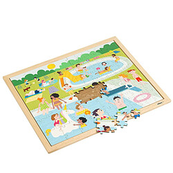 Educo Puzzle en Bois - Puzzle ensemble - dans la piscine - jeu Montessori 