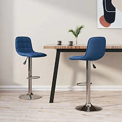 vidaXL Tabourets de bar lot de 2 bleu tissu 