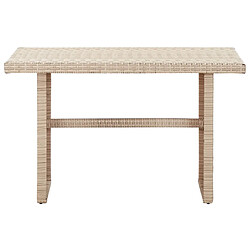 vidaXL Table de jardin Beige 110x60x74 cm Résine tressée