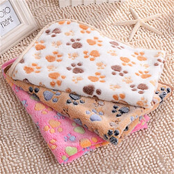 Rouge Chaud Patte De Bande Dessinée Impression Coussin Pour Chiot Couverture Polaire Doux Tapis De Lit - S