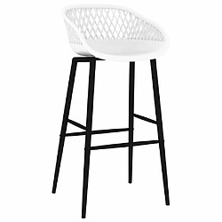 vidaXL Chaises de bar lot de 2 blanc