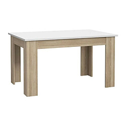 PILVI Table a manger - Blanc et chene sonoma - L 140 x I90 x H 75 cm pas cher