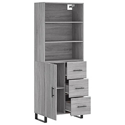 Avis vidaXL Buffet haut Sonoma gris 69,5x34x180 cm Bois d'ingénierie