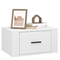 Avis vidaXL Table de chevet murale Blanc 50x36x25 cm