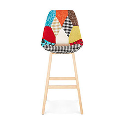 Mes Lot de 2 chaises de bar H75 cm en tissu patchwork - ELO