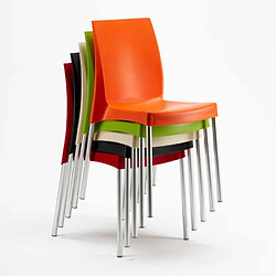 Acheter 20 Chaises Grand Soleil Boulevard plastique polypropylène empilables stock, Couleur: Orange