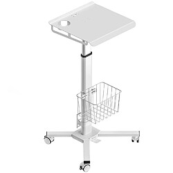 ONKRON Petit Chariot à Roulettes Charge Optimale de 8 kg, Table de Lit Medicale 4 Roulettes - Poste de Travail Mobile Table Bureau Reglable Hauteur / Support Ordinateur Portable Blanc / LMG30-W Blanc