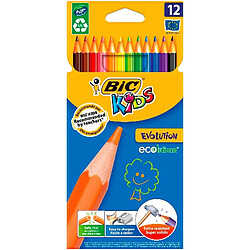 BIC KIDS Crayons de couleur Evolution ecolutions, étui de 12 ()