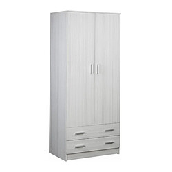 Webmarketpoint Armoire polyvalente avec deux portes et deux tiroirs Eucalyptus 77x52x h182 cm 