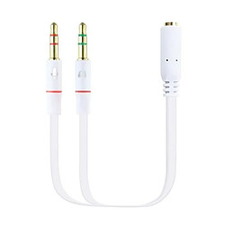 ? Adaptateur Jack 3,5Mm-H vers 2Xjack 3,5Mm-M - 0,20M · Blanc 