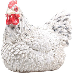 Farmwood Animals Poule couvant en résine coloris blanc 15 x 18 x 15 cm. Poule couvant en résine coloris blanc 15 x 18 x 15 cm