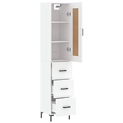 Avis vidaXL Buffet haut Blanc 34,5x34x180 cm Bois d'ingénierie