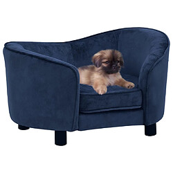 vidaXL Canapé pour chien Bleu 69x49x40 cm Peluche