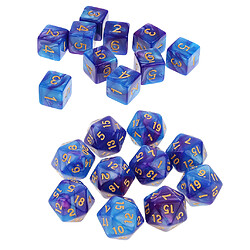 Dés polyédriques Dés à 6 faces Dés à 20 faces 20PCS Dés 20 Face / D6 Polyhedral Dice pour Le Jeu de Table de Donjons et Dragons