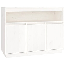 Maison Chic Buffet,Meuble de Rangement,commode pour salon,Cuisine Blanc 104,5x34x80 cm Bois massif de pin -MN83416