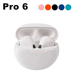 GUPBOO Air Pro 6 TWS Écouteurs sans fil Bluetooth V5.0 Écouteurs Mini Écouteurs intra-auriculaires avec boîtier de charge Sport Smartphone Headset