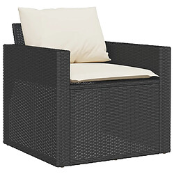 Avis vidaXL Salon de jardin 4 pcs avec coussins noir résine tressée