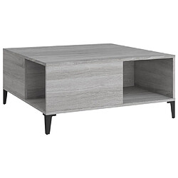 vidaXL Table basse sonoma gris 80x80x36,5 cm bois d'ingénierie