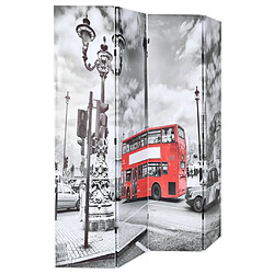 Maison Chic Paravent/Cloison de séparation 160 x 170 cm Bus londonien Noir et blanc -MN76845