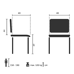 Acheter Chaise de conférence / Chaise visiteur PERIA noir / noyer hjh OFFICE