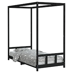 Maison Chic Lit simple Cadre de lit pour enfants,Lit d'Enfant Moderne noir 90x200 cm bois de pin massif -MN13271