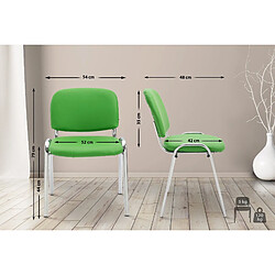 Decoshop26 Chaise visiteur empilable zone d'attente en PVC vert piètement à 4 pieds en métal chromé 10_0003362