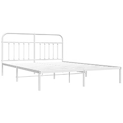 Maison Chic Lit adulte - Cadre de lit métal avec tête de lit,Structure du lit Contemporain pour chambre blanc 180x200 cm -MN44584 pas cher