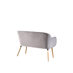 Beliani Canapé banquette 2 places en velours gris clair TABY pas cher