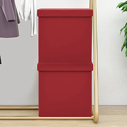 vidaXL Tabourets de rangement pliables lot de 2 rouge bordeaux PVC