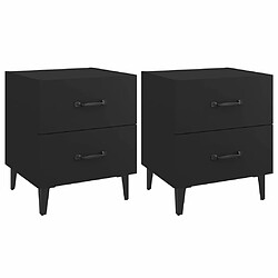 Maison Chic Lot de 2 Tables de chevet - Tables de Nuit Noir 40x35x47,5 cm